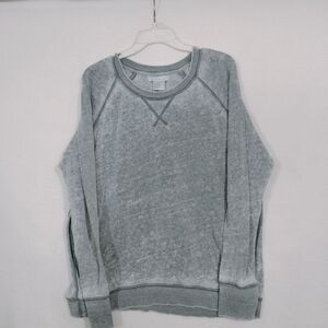 KEREN hart Womens Light Gray Crewneck Sweater